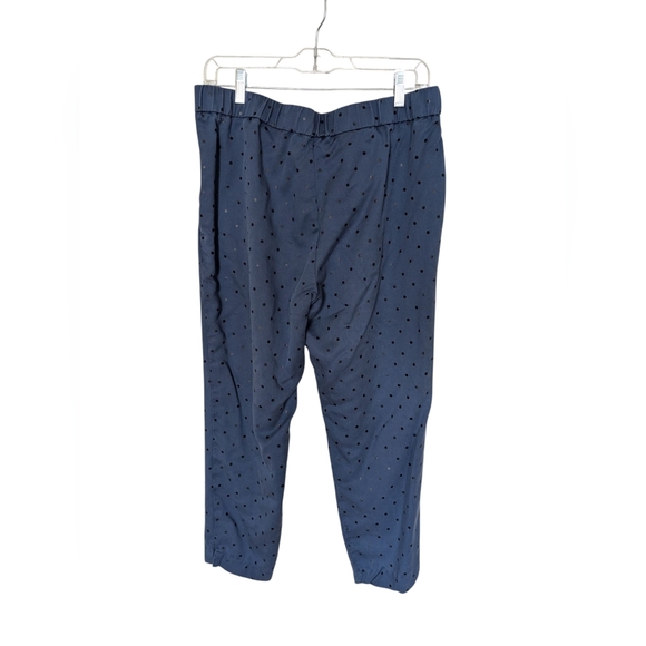 Akris Punto Polka Dot Blue Drawstring Pants sz 10 - Picture 2 of 7